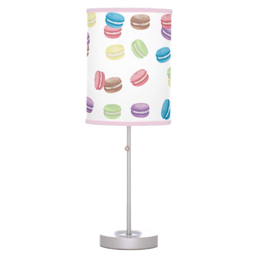 Colorful Pastel Watercolor French Macarons  Table Lamp