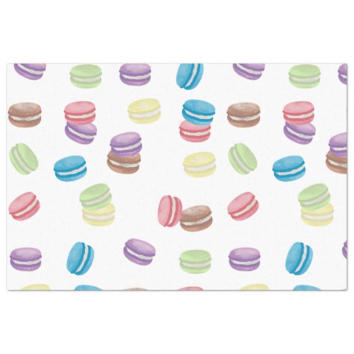 Colorful Pastel Watercolor French Macarons  Tissue Paper