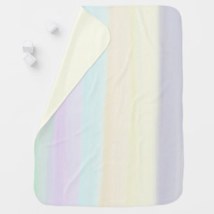Colorful pastel watercolor stripes stroller blanket