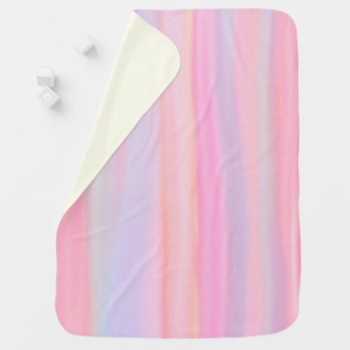 Colorful pastel watercolor stripes swaddle blanket