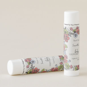 Colorful Pastel Wildflower Baby Shower Lip Balm