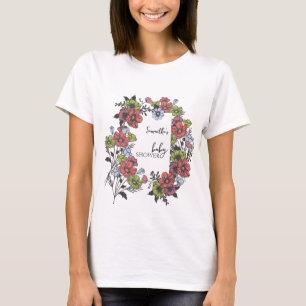 Colorful Pastel Wildflower Baby Shower T-Shirt