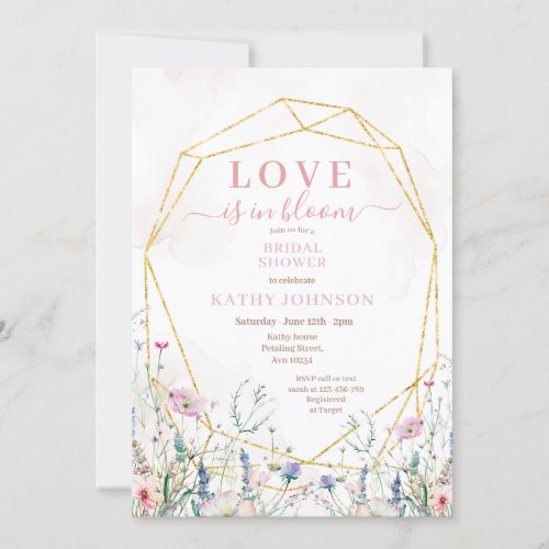 Colorful Pastel Wildflower Bridal Shower  Invitation