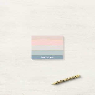 Colorful Pastell Gold Personalized Color Stripes Post-it Notes