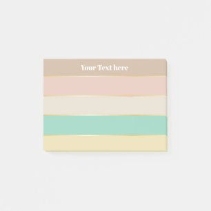Colorful Pastell Gold Personalized Color Stripes Post-it Notes