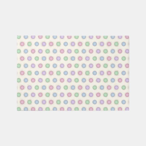 Colorful Pastels Distressed Polka Dots Rug