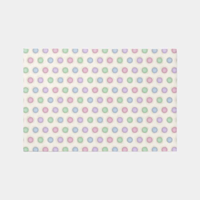 Colorful Pastels Distressed Polka Dots Rug (Front)