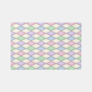Colorful Pastels Harlequin Pattern Rug