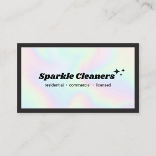 Colorful Pastels House Cleaner Service Stars Business Card