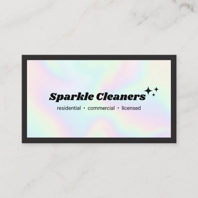 Colorful Pastels House Cleaner Service Stars Business Card (Front)