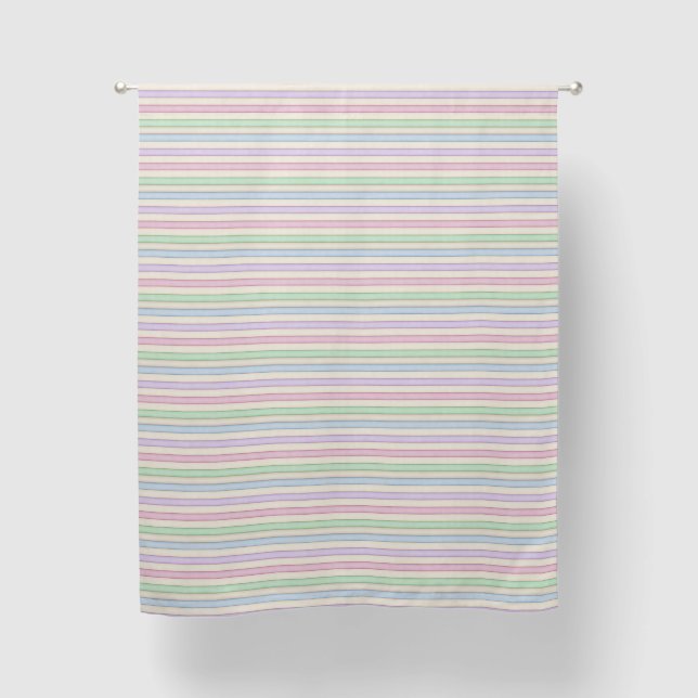 Colorful Pastels & Ivory Stripe Blackout Curtains (Front)
