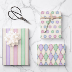 Colorful Pastels Pattern Collection Wrapping Paper Sheets
