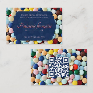 Colorful pastry studio business card