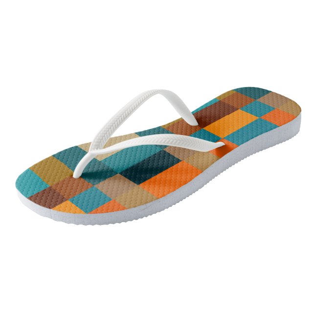 Colorful patchwork 2 flip flops (Angled)