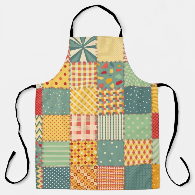 Colorful patchwork: abstract seamless ornaments. apron (Front)