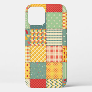 Colorful patchwork: abstract seamless ornaments. iPhone 12 case