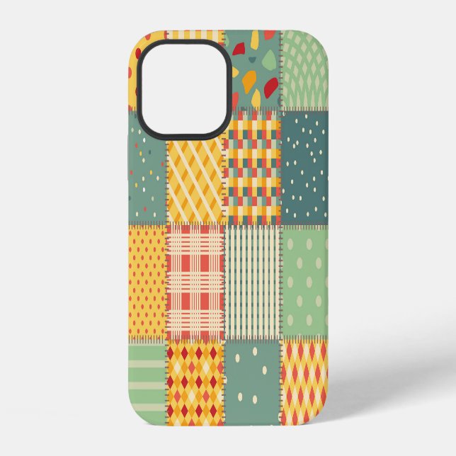 Colorful patchwork: abstract seamless ornaments. iphone case (Back)