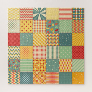Colorful patchwork: abstract seamless ornaments. jigsaw puzzle