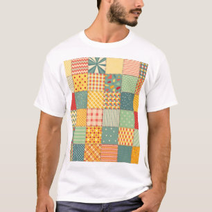 Colorful patchwork: abstract seamless ornaments. T-Shirt