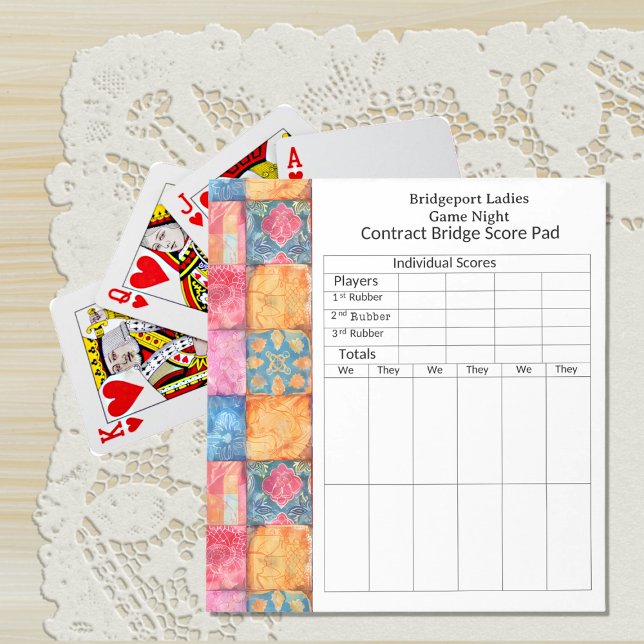 Colorful Patchwork Bridge Score Notepad (Creator Uploaded)