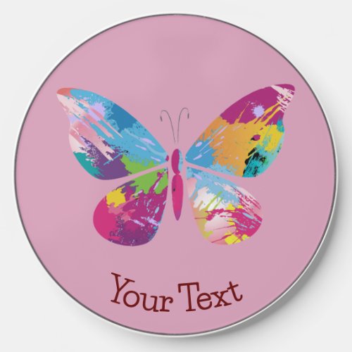 Colorful Patchwork Butterfly Design  Wireless Charger