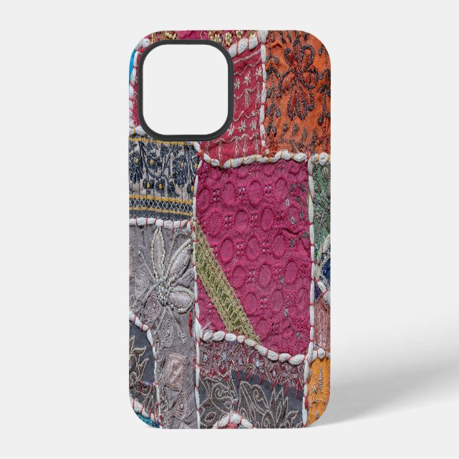 Colorful Patchwork Carpet Closeup Detail Iphone Case (Back)