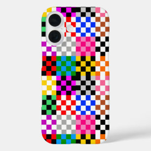 Colorful Patchwork Checkered Pattern Design  iPhone 16 Case