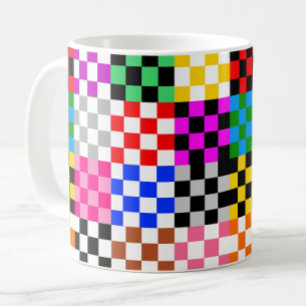 Colorful Patchwork Checkered Pattern Design Coffee Mug