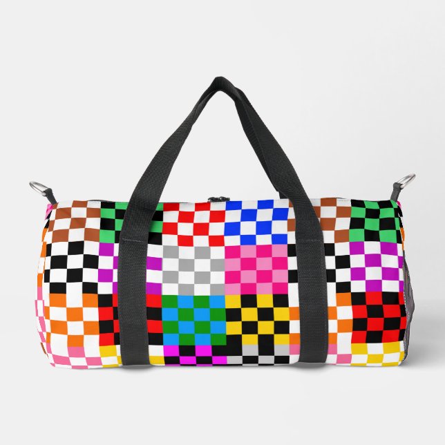 Colorful Patchwork Checkered Pattern Design  Duffle Bag (Front)
