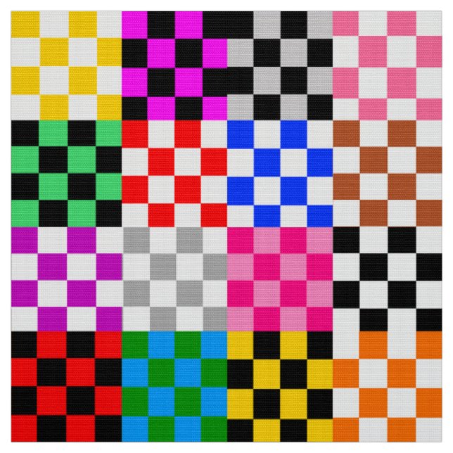 Colorful Patchwork Checkered Pattern Design  Fabric (Swatch)