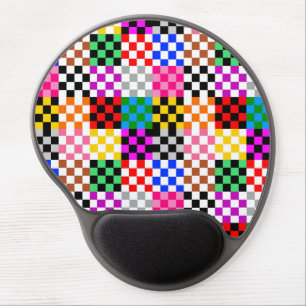 Colorful Patchwork Checkered Pattern Design Gel Mouse Pad