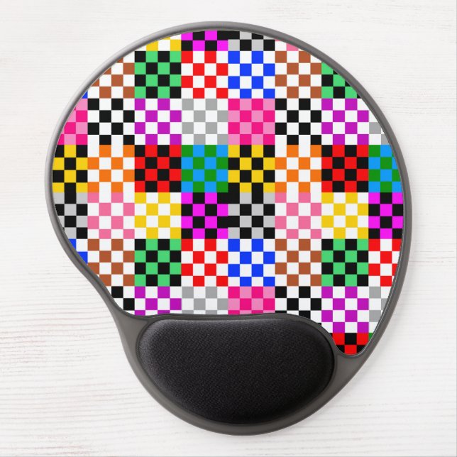 Colorful Patchwork Checkered Pattern Design  Gel Mouse Pad (Front)