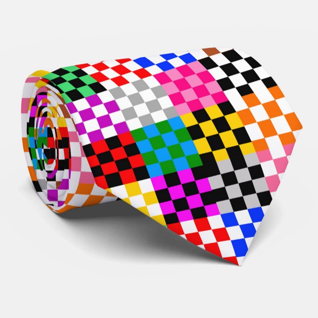 Colorful Patchwork Checkered Pattern Design  Neck Tie (Creator Uploaded)