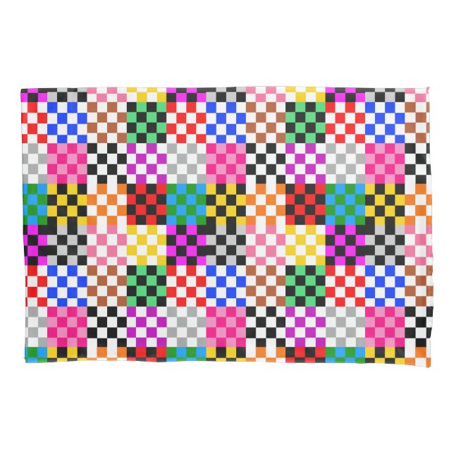 Colorful Patchwork Checkered Pattern Design  Pillow Case (Front)