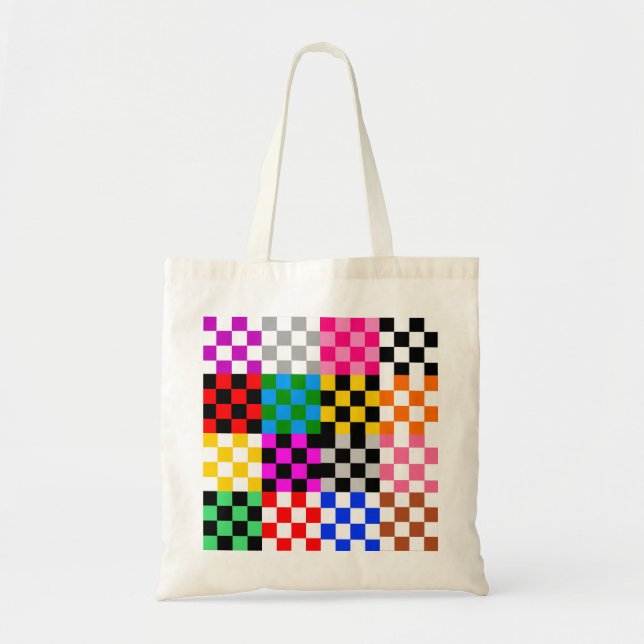 Colorful Patchwork Checkered Pattern Design  Tote Bag (Front)