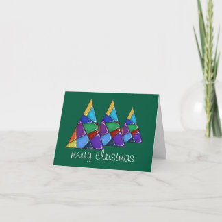 Colorful Patchwork Christmas Tree Card