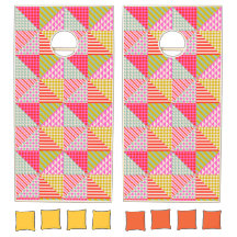 Colorful Patchwork Cornhole Set