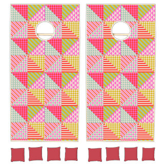 Colorful Patchwork Cornhole Set