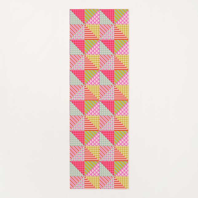 Colorful Patchwork Exercise Pilates Yoga Mat (Front)