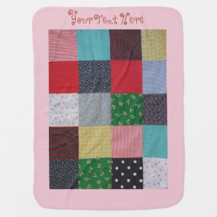 colorful patchwork fabric squares vintage style swaddle blanket