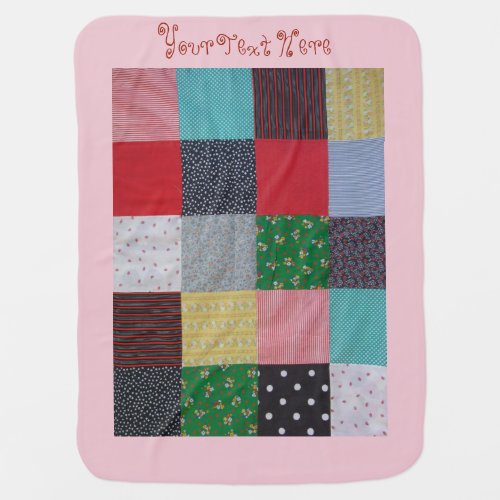 colorful patchwork fabric squares vintage style swaddle blanket