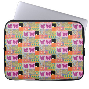 Colorful Patchwork FRAMED vintage Laptop Sleeve