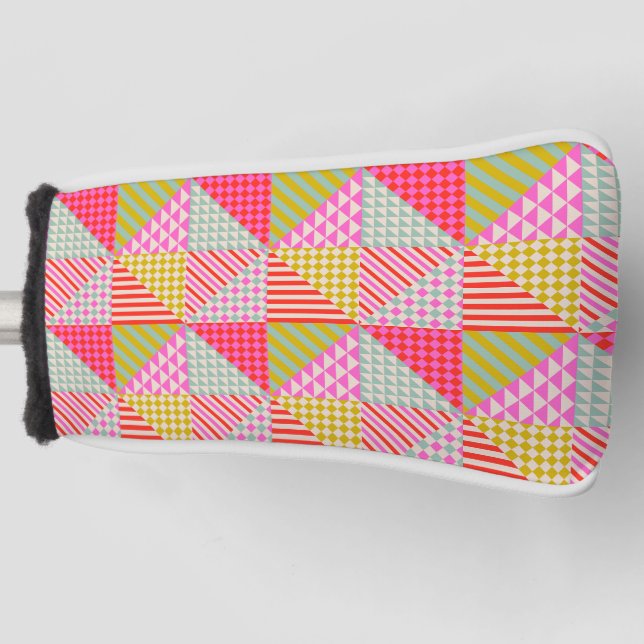Colorful Patchwork Golf Putter Cover (Front)