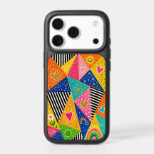 Colorful Patchwork Hearts & Rainbows OtterBox iPho