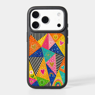 Colorful Patchwork Hearts & Rainbows OtterBox iPho iPhone 17 Pro Case