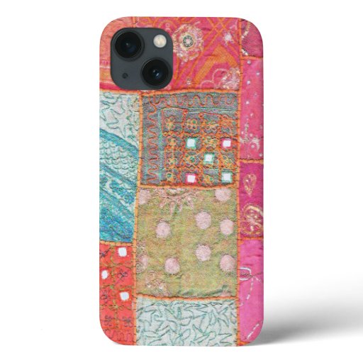 COLORFUL,PATCHWORK INDIA-STYLE CLOTH LOOK  iPhone 13 CASE