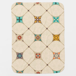 Colorful Patchwork Islam Arabic Tile Baby Blanket