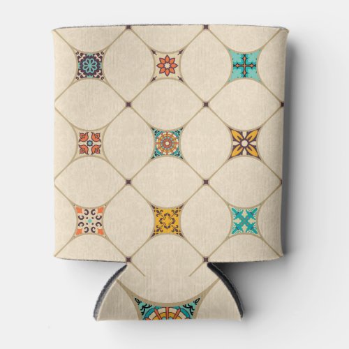 Colorful Patchwork Islam Arabic Tile Can Cooler