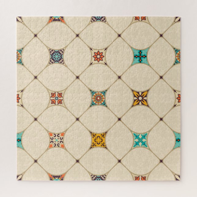 Colorful Patchwork Islam Arabic Tile Jigsaw Puzzle (Vertical)