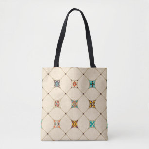 Colorful Patchwork Islam Arabic Tile Tote Bag